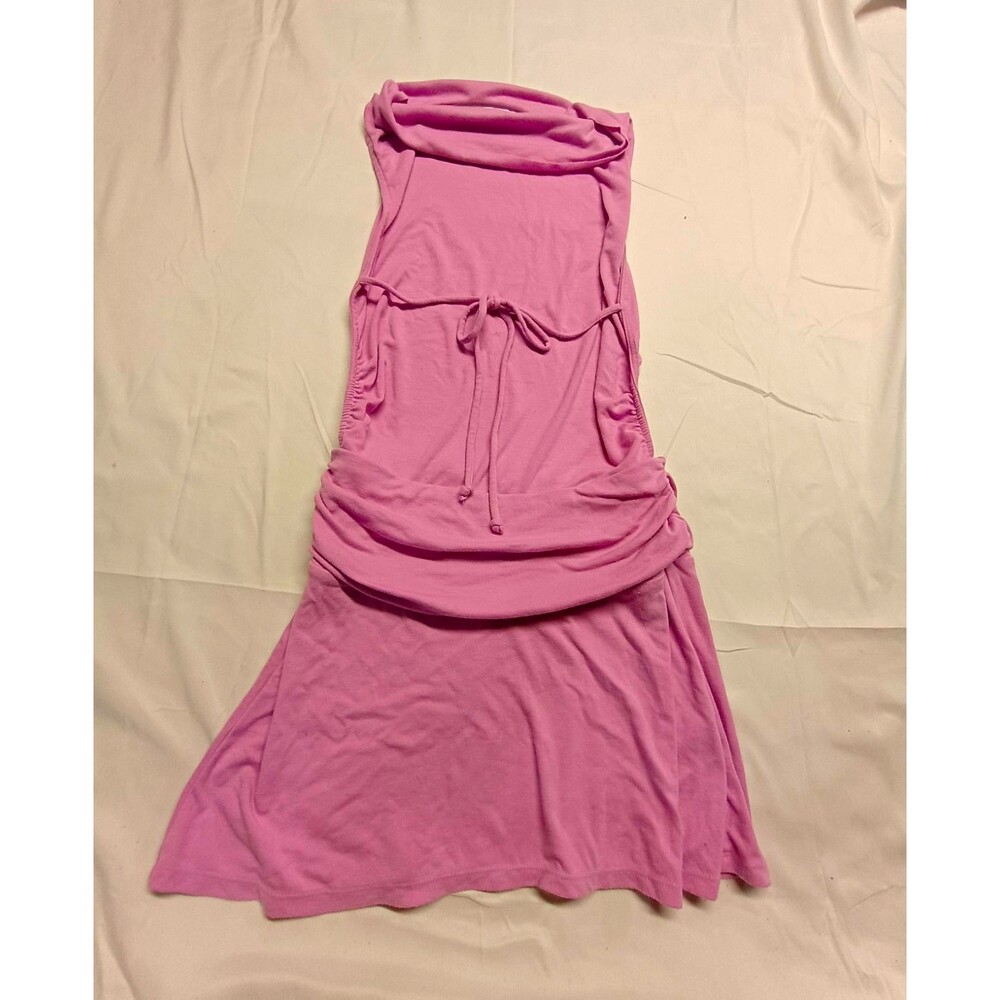 FP Beach Purple Strapless Bodycon Dress Ruched Drawstring Knee Length XS